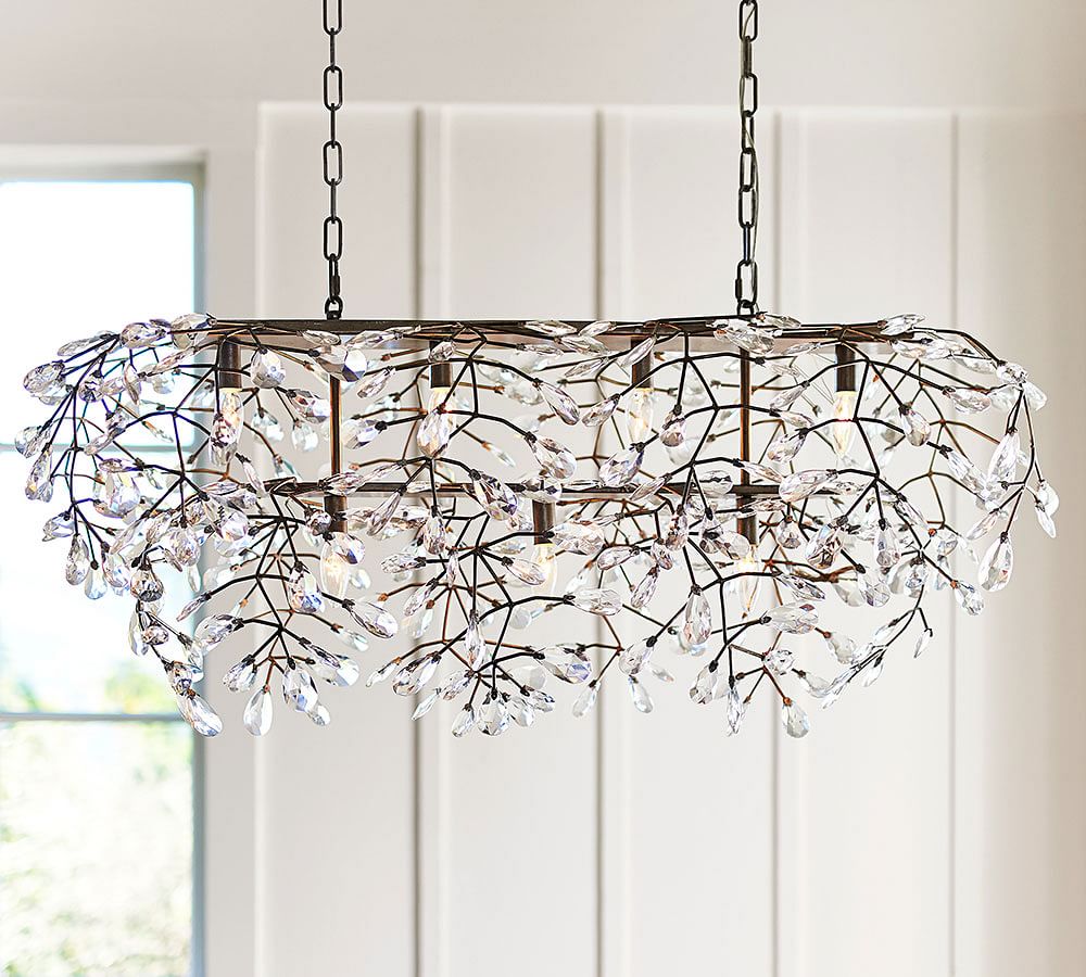 Bella Crystal Rectangular Chandelier Pottery Barn