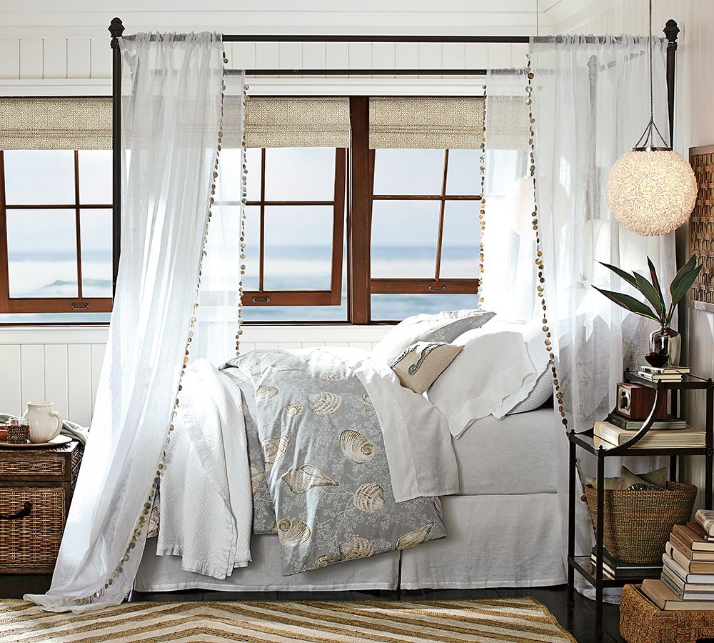 Summer Seashell Organic Patterned Duvet Cover & Sham Pottery Barn