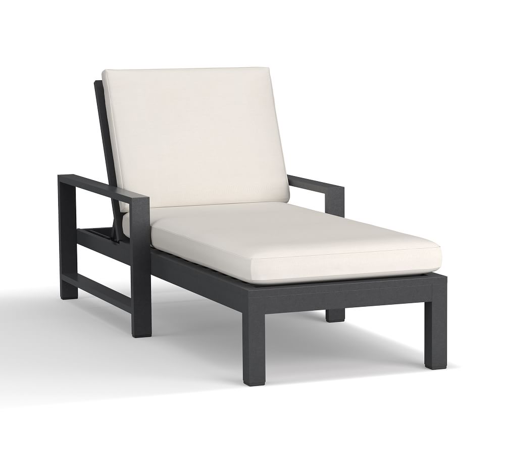 Indio Metal Outdoor Chaise Lounge, Slate Pottery Barn