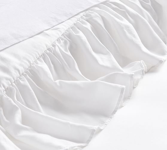 tencel ruffle duvet cover pottery barn