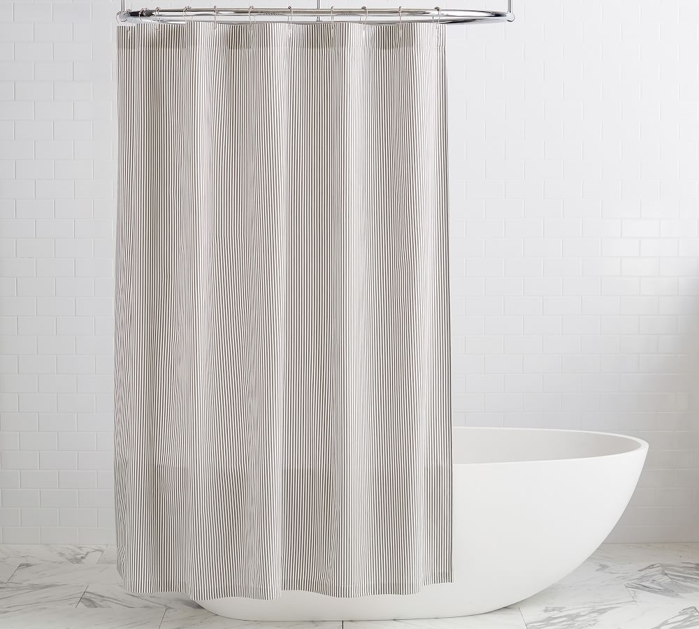 Wheaton Striped Organic Shower Curtain Pottery Barn