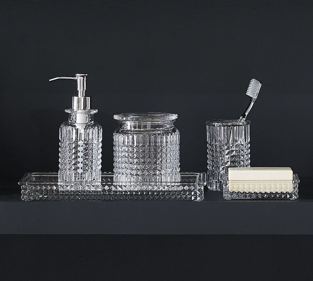 Pressed Glass Bathroom Accessories Pottery Barn