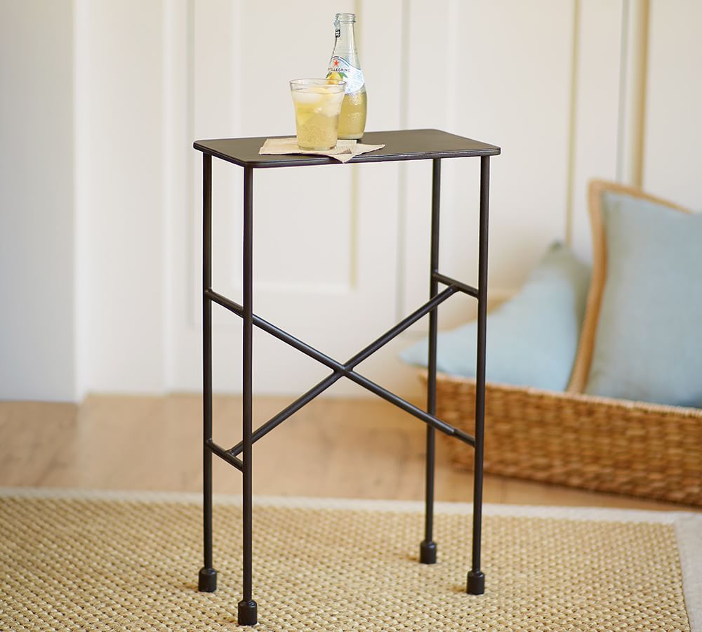 Zane 14" Metal Accent Table Pottery Barn