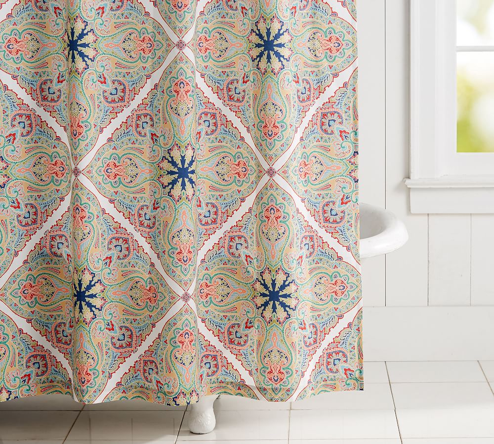 Penelope Organic Shower Curtain Pottery Barn