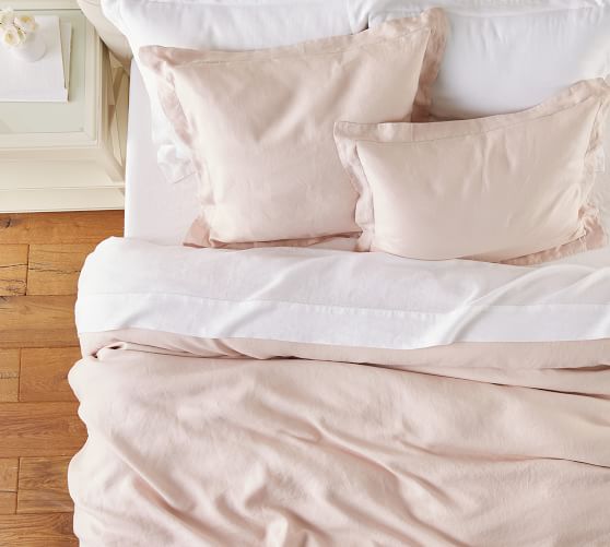 blush linen duvet cover