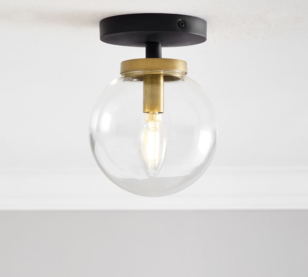 clear globe flush mount light