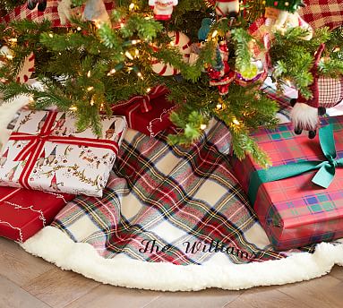 Stewart Plaid Tree Skirt | Pottery Barn