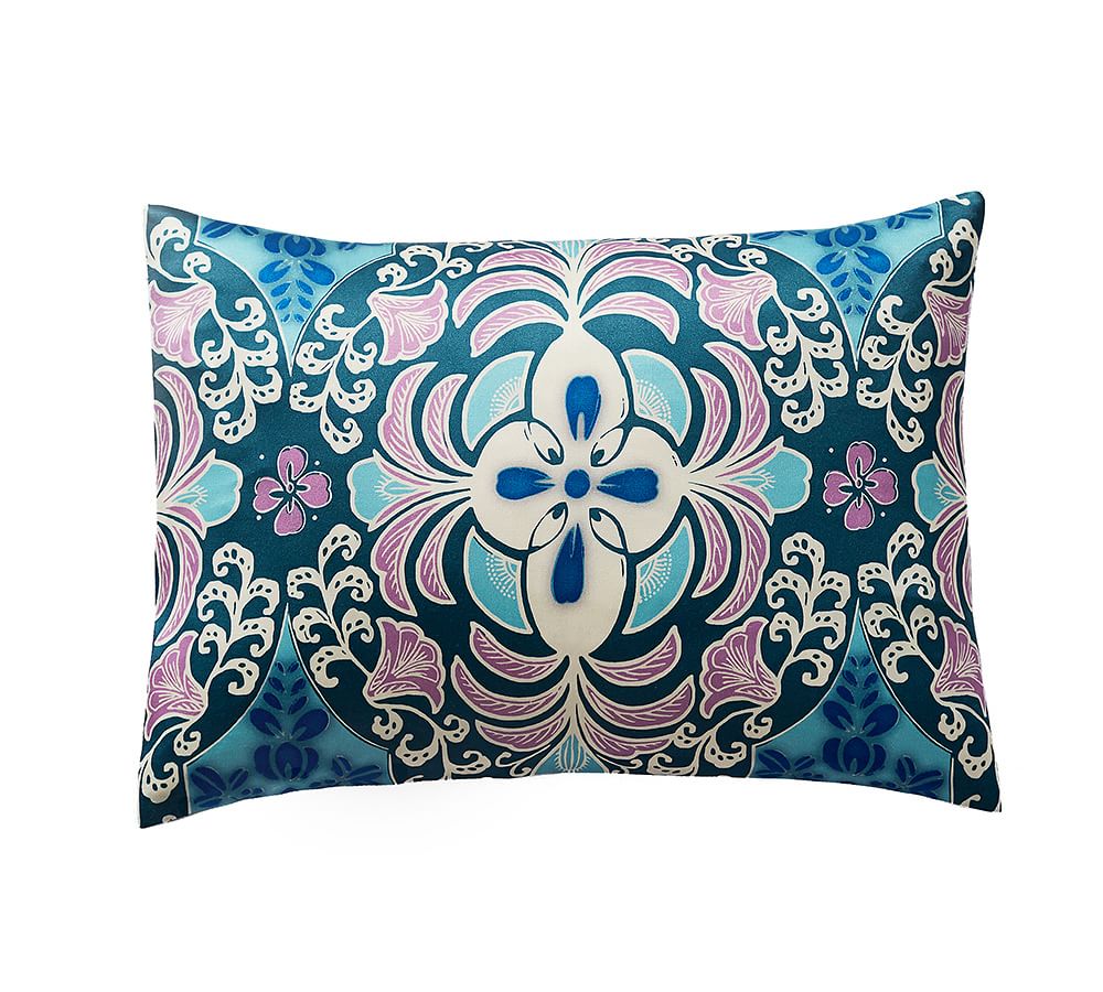 Abby Printed Silk Lumbar Decorative Pillow Cover Pottery Barn