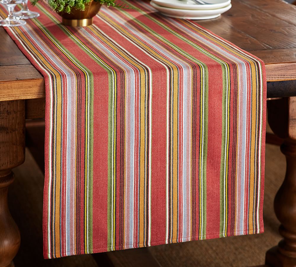 Rustic Stripe Table Runner Pottery Barn
