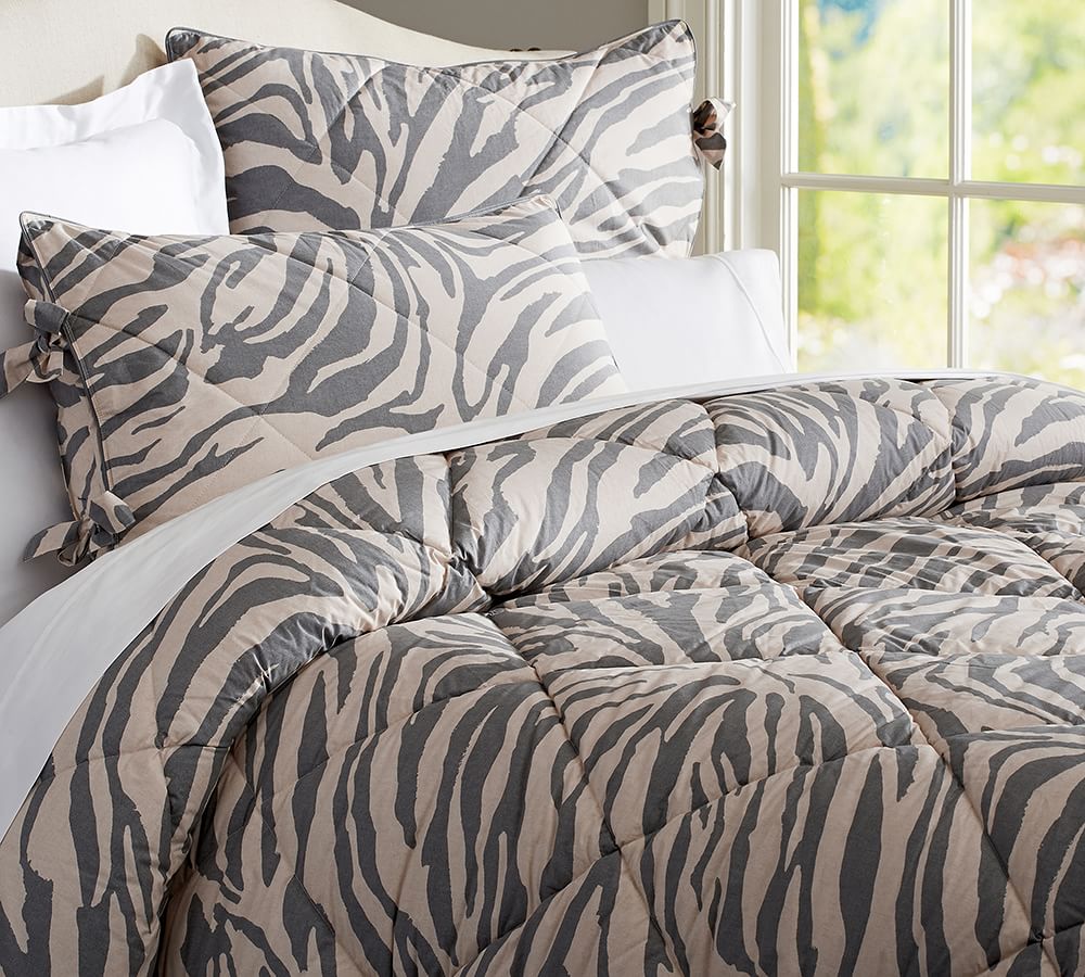 Gray Zebra Comforter & Shams Pottery Barn