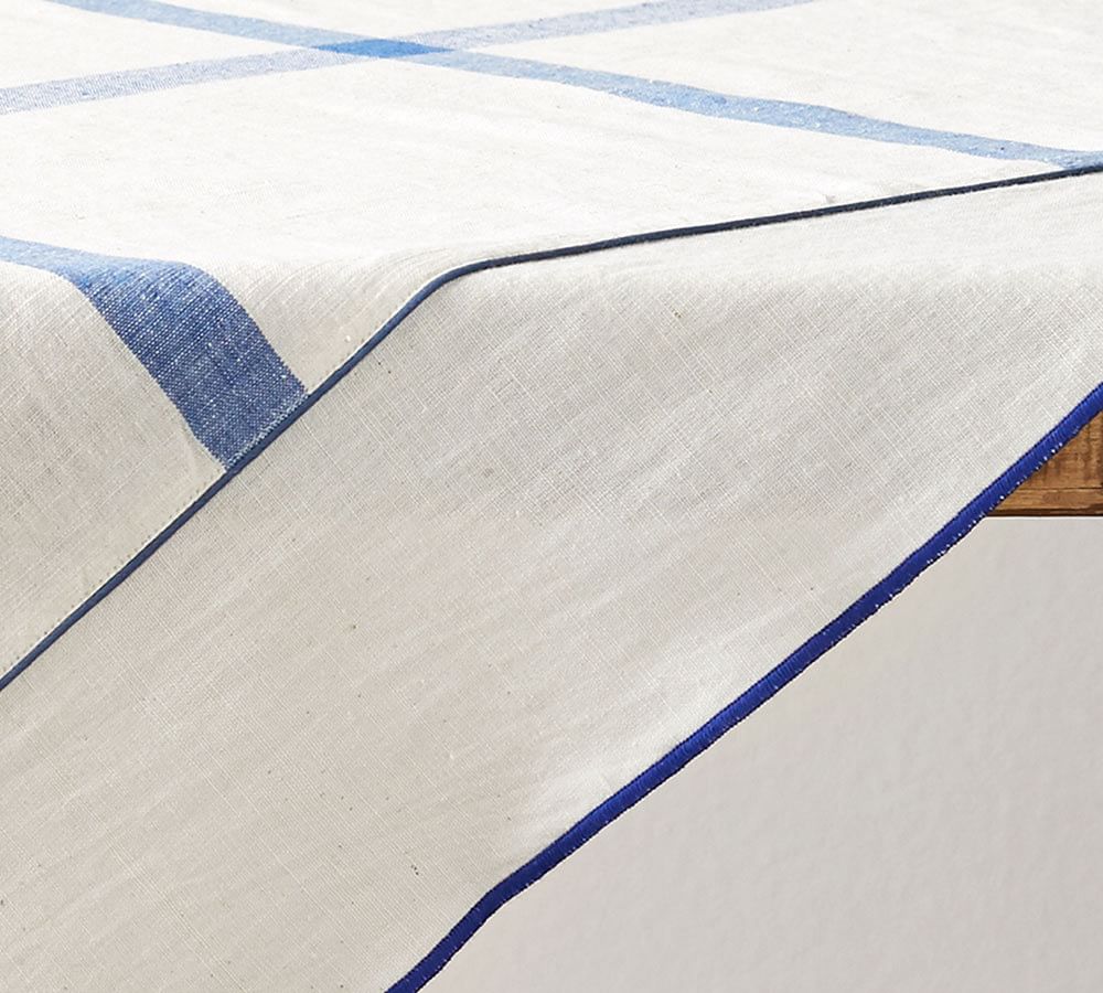 Indigo Windowpane Tablethrow Pottery Barn