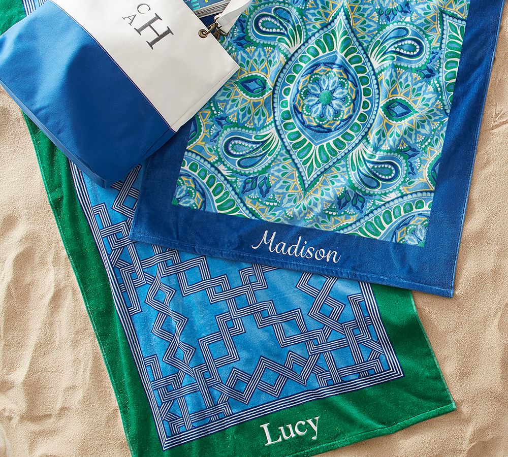 Branson Beach Towel Blue/Green Pottery Barn