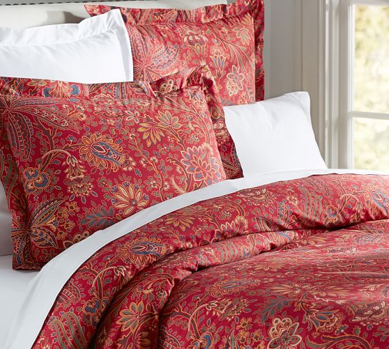 pottery barn red duvet