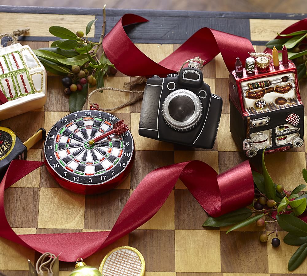 Vintage Camera Glass Christmas Ornament Pottery Barn