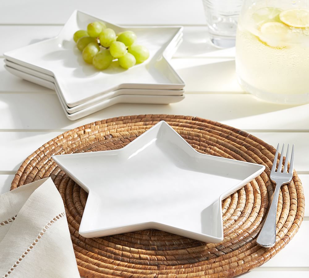 Star Shaped Melamine Salad Plate, Set of 4 Pottery Barn