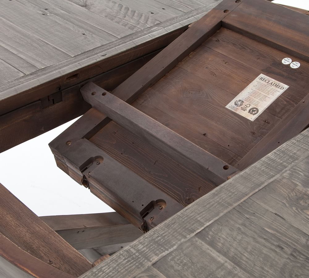 Hart Round Reclaimed Wood Pedestal Extending Dining Table Pottery Barn