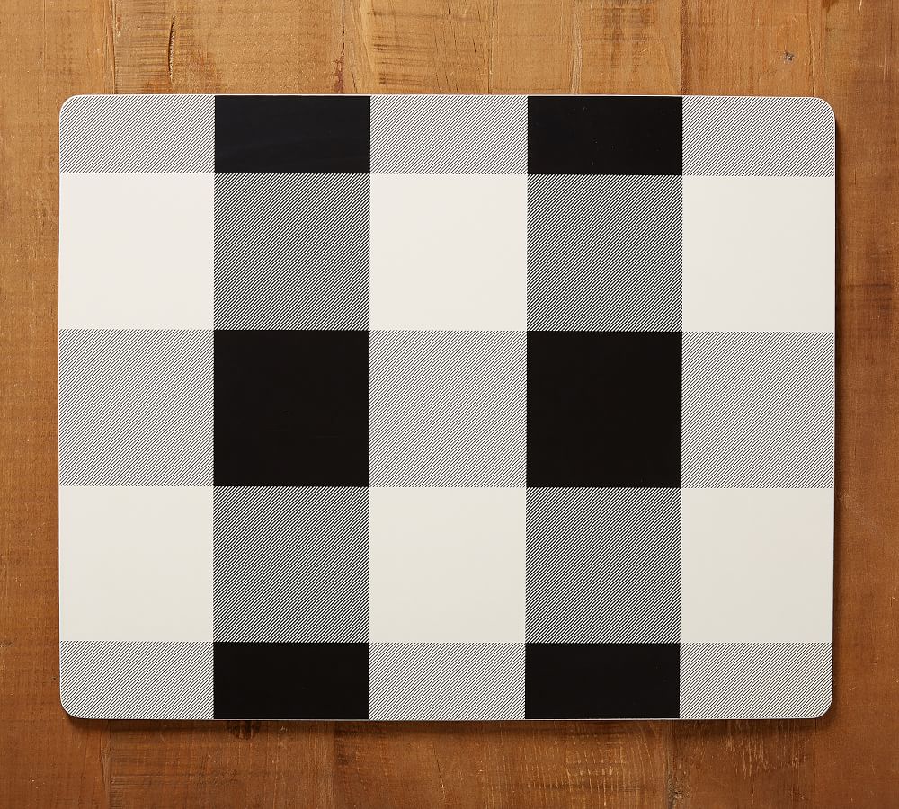 Black/White Buffalo Check Cork Placemat Pottery Barn