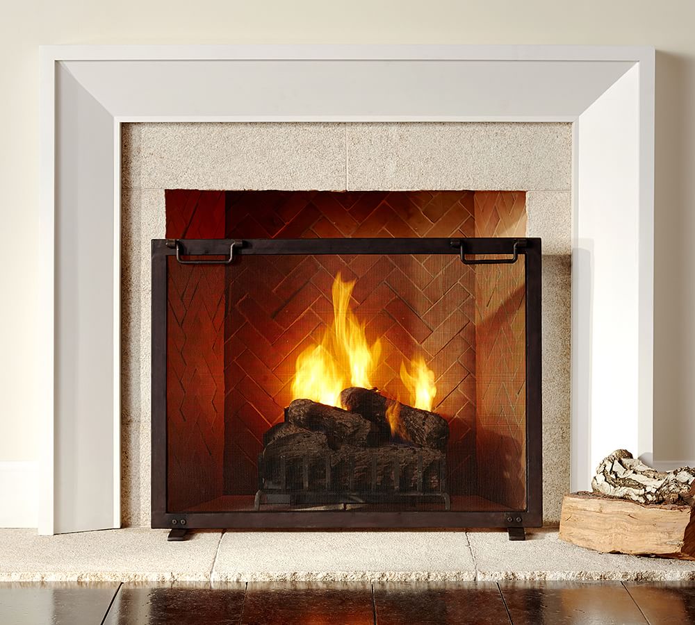 Industrial Fireplace Screens Pottery Barn