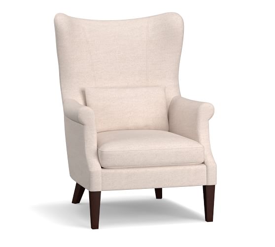 boucle white armchair