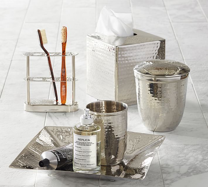 hammered nickel bathroom accessories