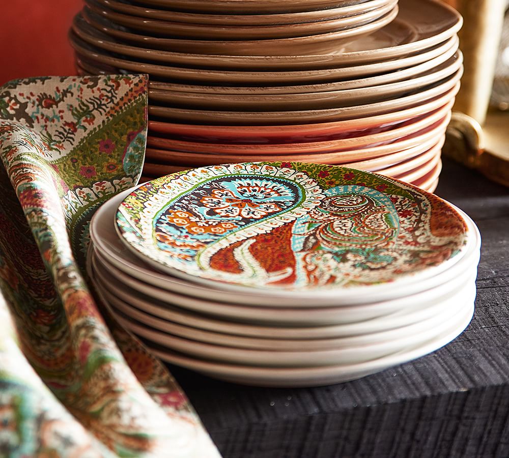Paisley Salad Plates, Mixed Set of 4 Pottery Barn