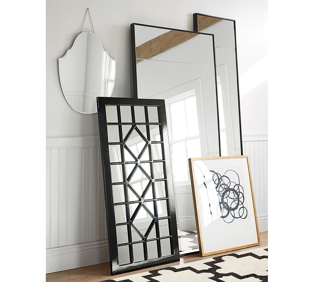 Berke Narrow Iron Frame Floor Mirror Pottery Barn
