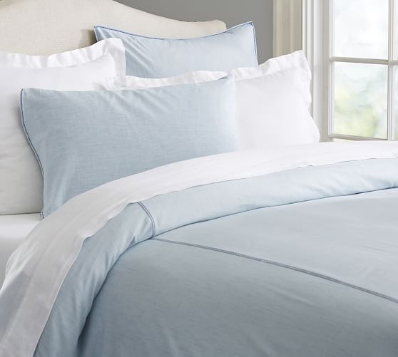 blue chambray duvet