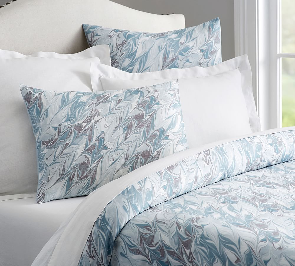 Clara Marble Organic Patterned Duvet Cover & Sham Pottery Barn