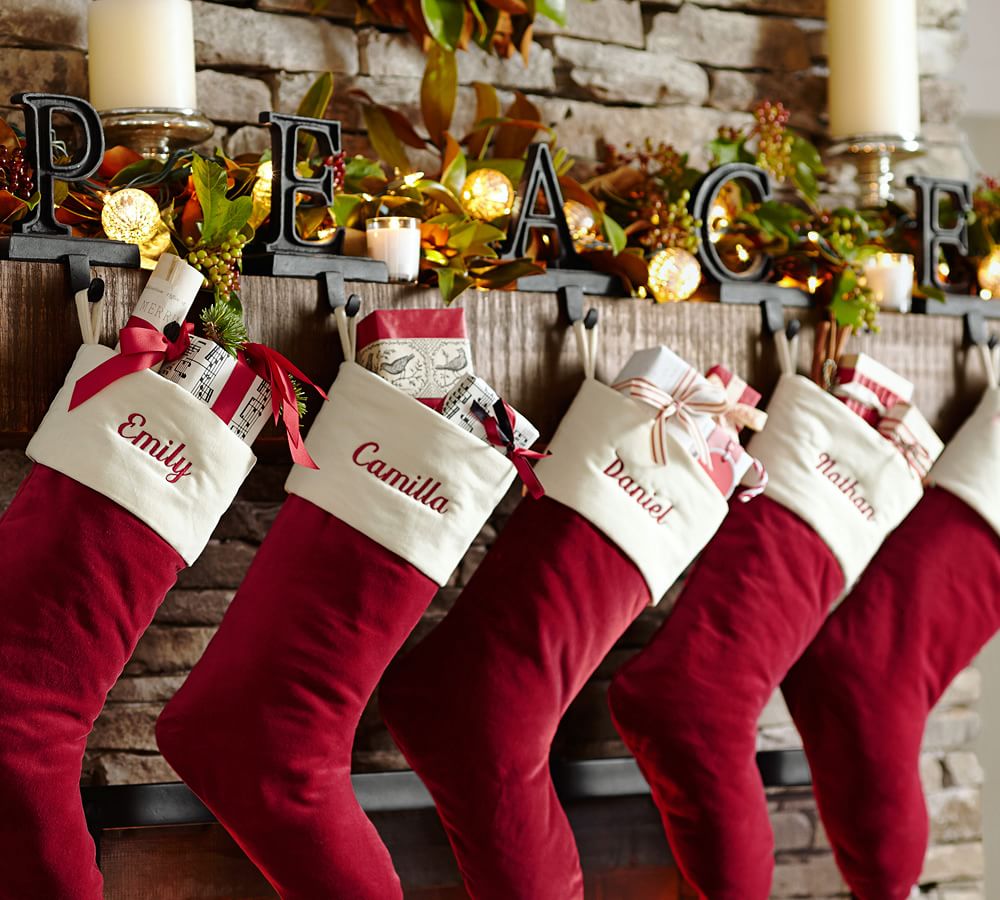 Peace Stocking Holders Pottery Barn