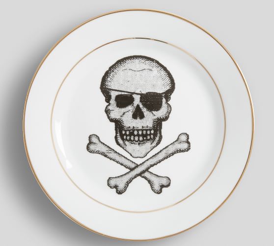 skull ceramic plates