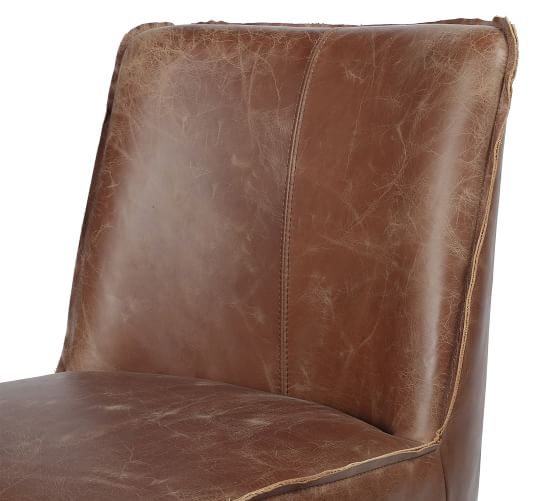 pottery barn leather dining chairs