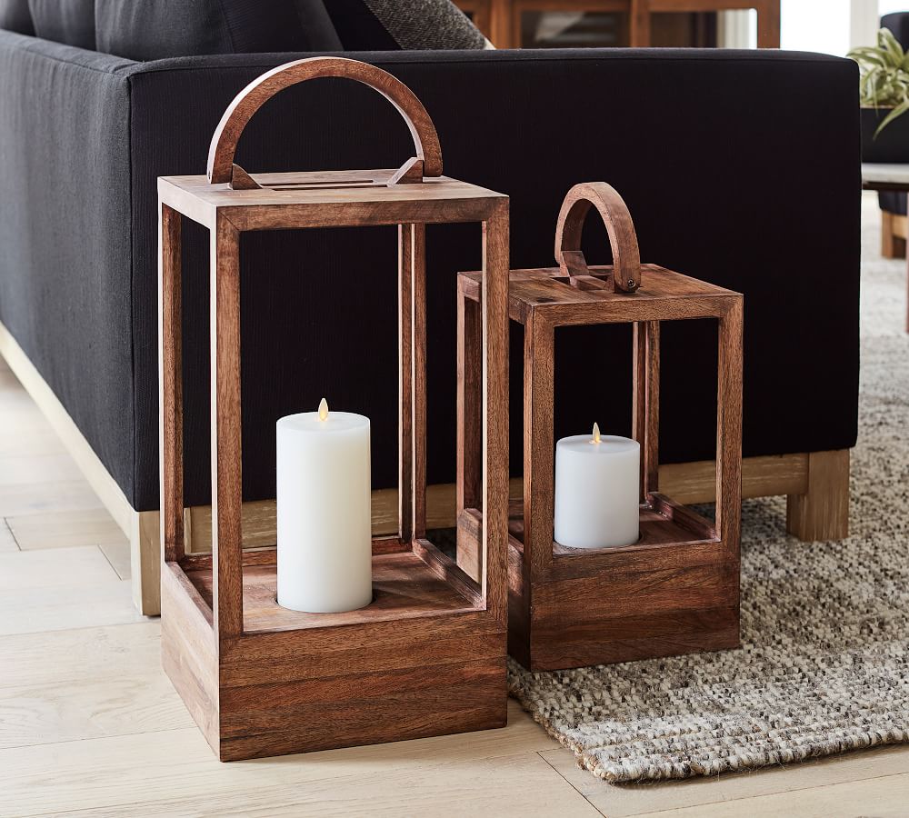 Decker Mango Wood Lantern Collection Pottery Barn