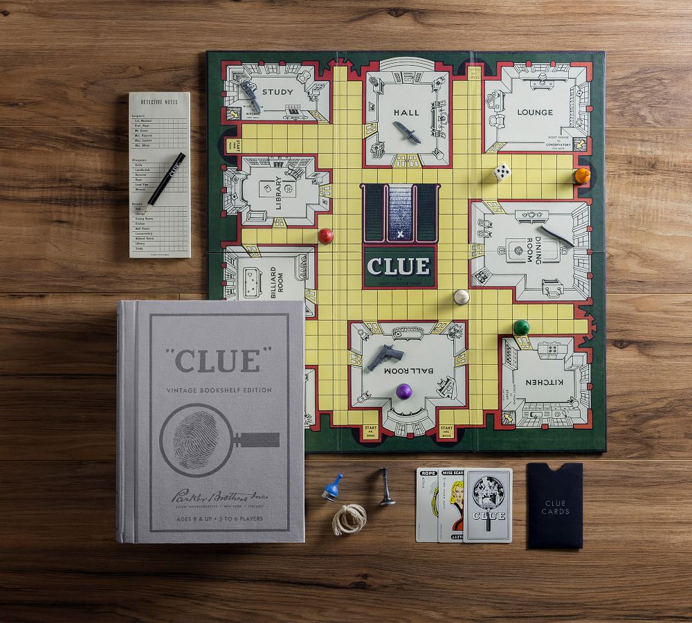 Linen Book Board Games Set of 3 Game Room Games Pottery Barn