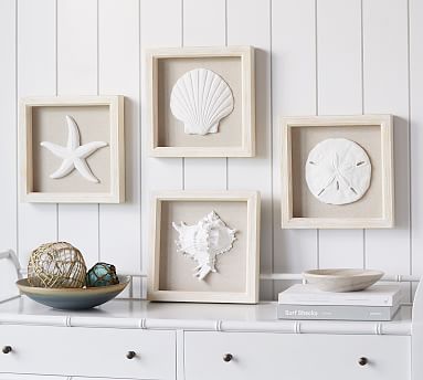 Ocean Object Shadowboxes - Set Of 4 | Wall Decor | Pottery Barn