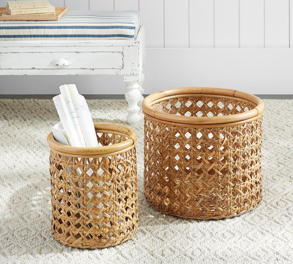 Abel Open Weave Rattan Storage Baskets Pottery Barn