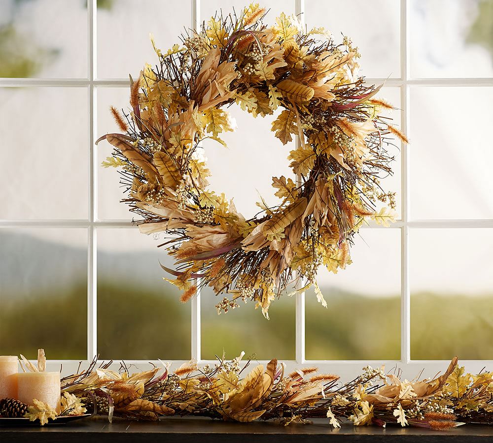 Corn Husk Wreath & Garland Decorative Objects Pottery Barn