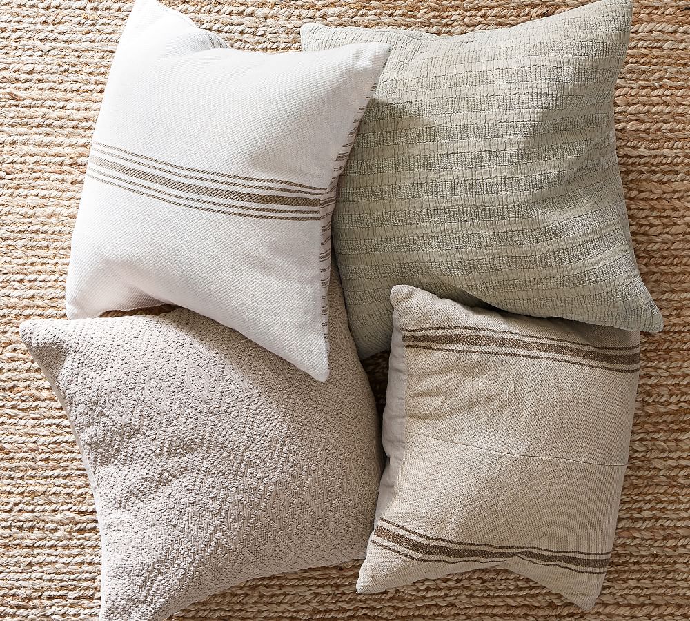 Pieced Grainsack Striped Pillow Cover Pottery Barn