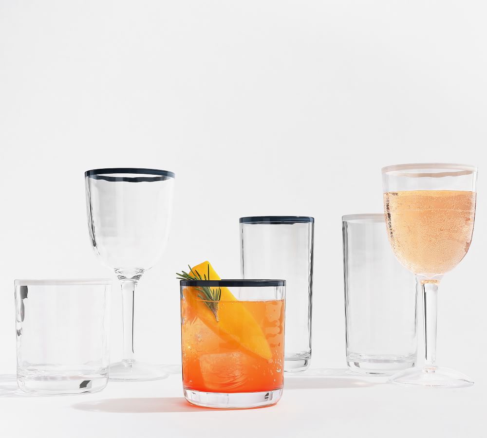 Stripe Rim Acrylic Drinkware Collection Pottery Barn