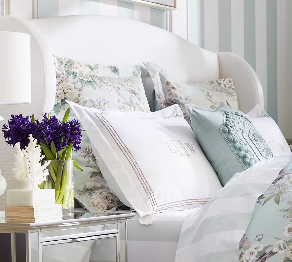 Raleigh Wingback Upholstered Headboard Pottery Barn