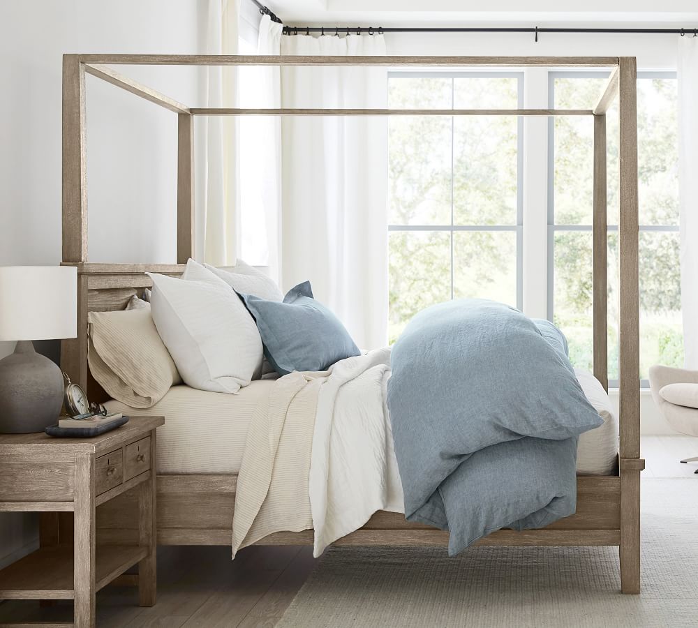 Farmhouse Canopy Bed Wooden Beds Pottery Barn