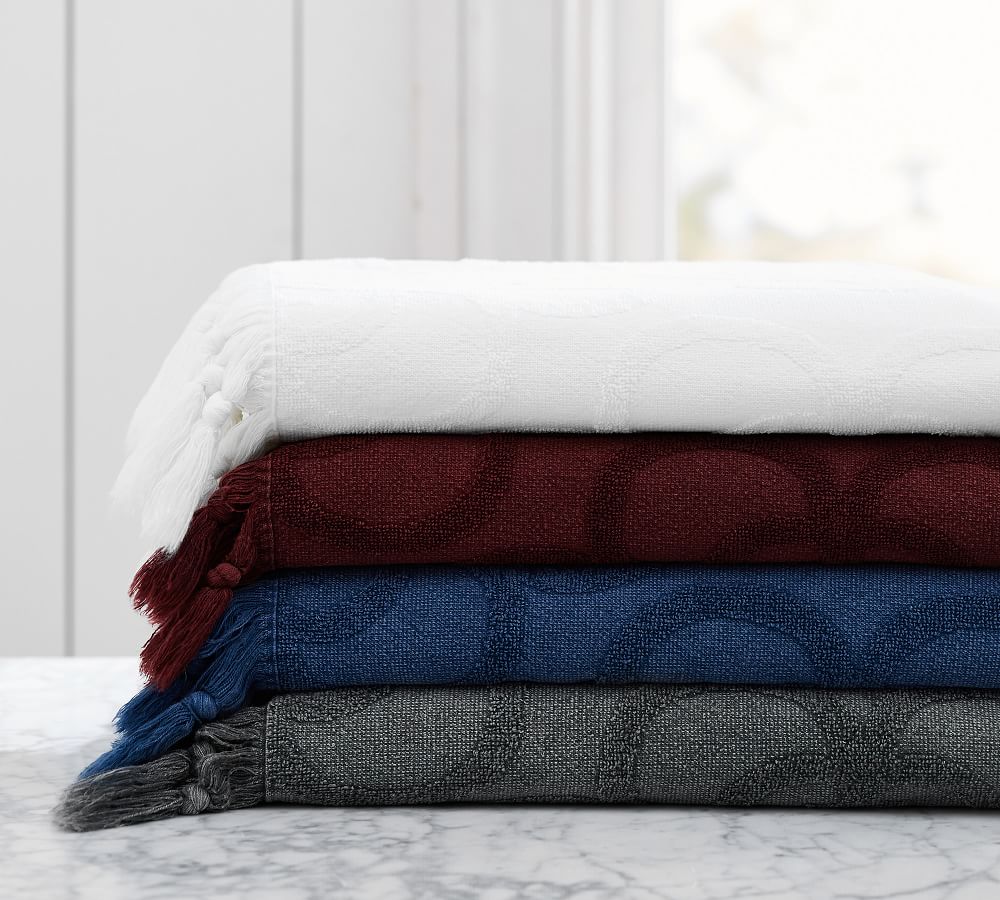 Stonewashed Sculpted Towels Pottery Barn