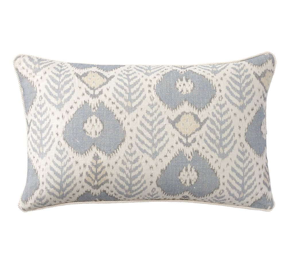 Fern Ikat Print Lumbar Decorative Pillow Cover | Pottery Barn