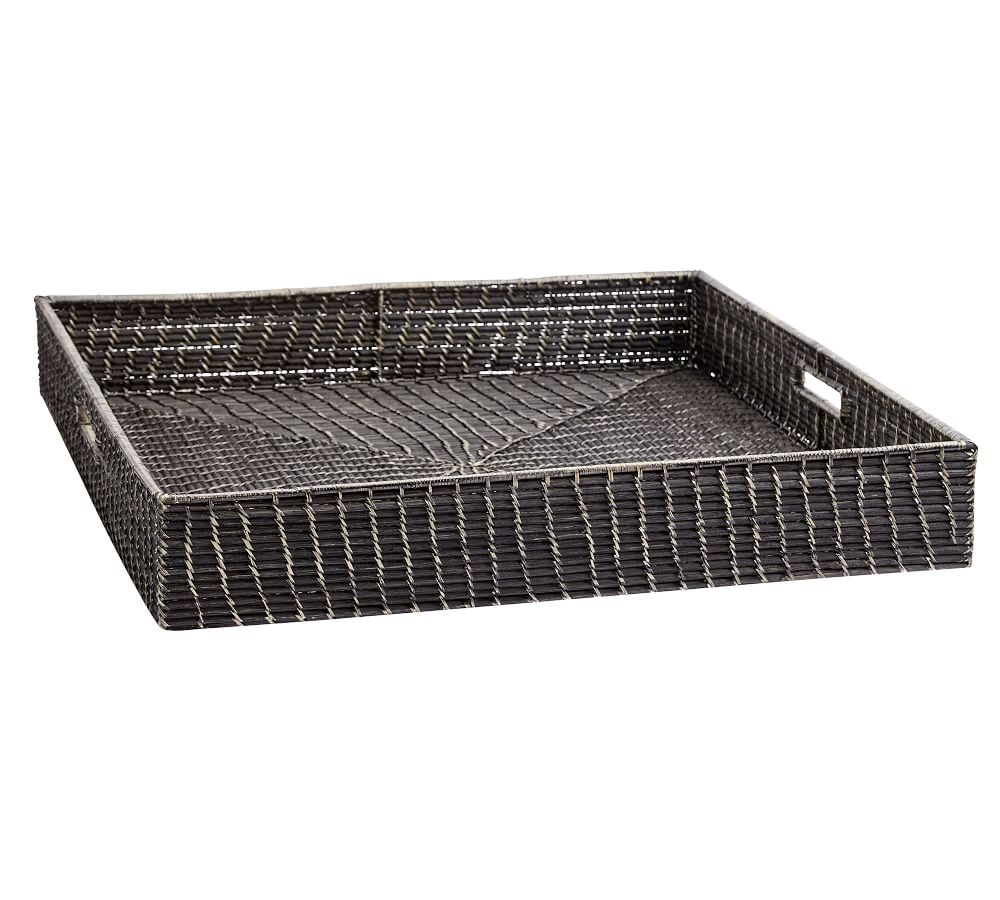 Garrett Woven Storage Baskets Black Pottery Barn