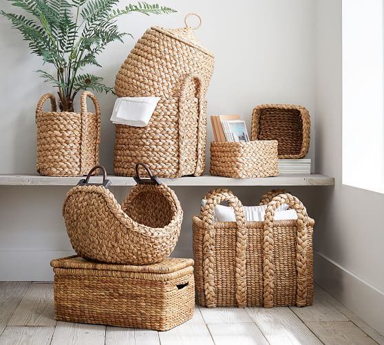 Big Huge Deep Living Room Fireplace Log Basket Full Wicker Hamper Laundry Basket 