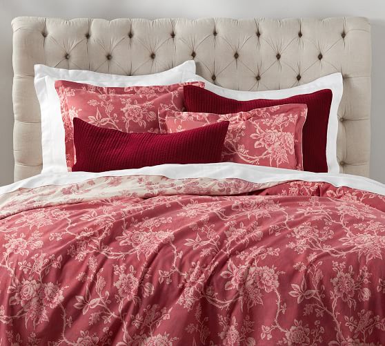 pottery barn red duvet