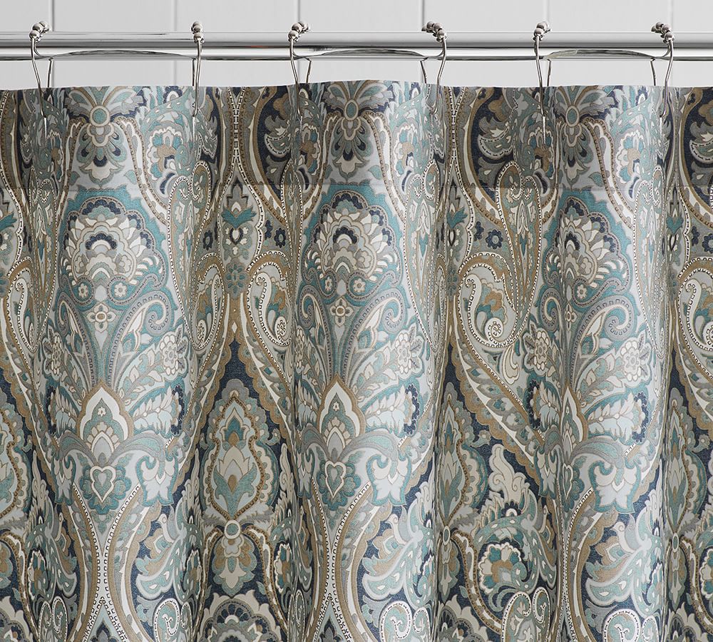 Mackenna Cotton Shower Curtain Pottery Barn