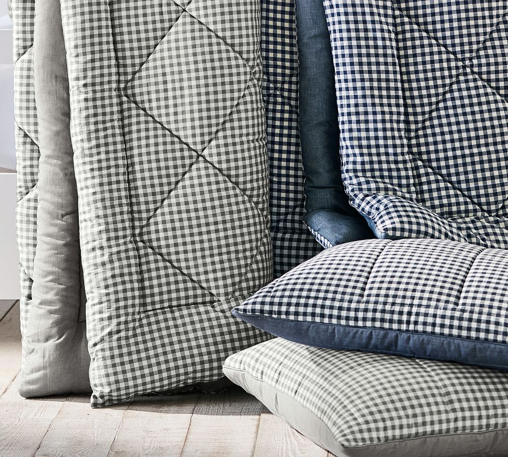 Gingham Check Reversible Comforter & Shams Pottery Barn