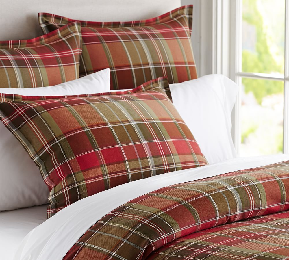 pottery barn checkered duvet