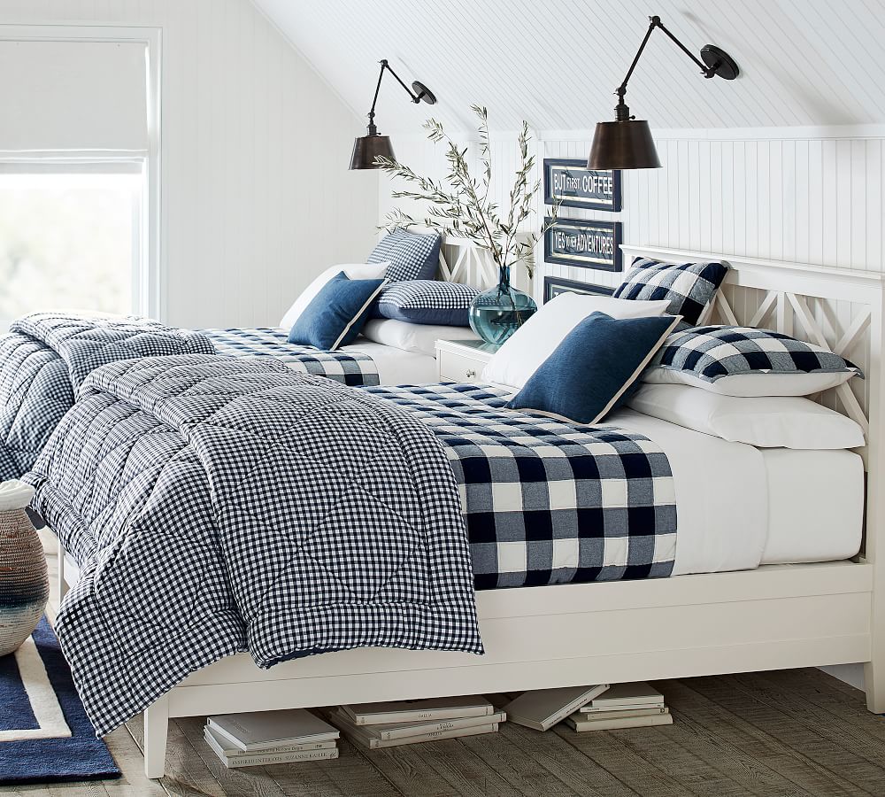 pottery barn gingham duvet