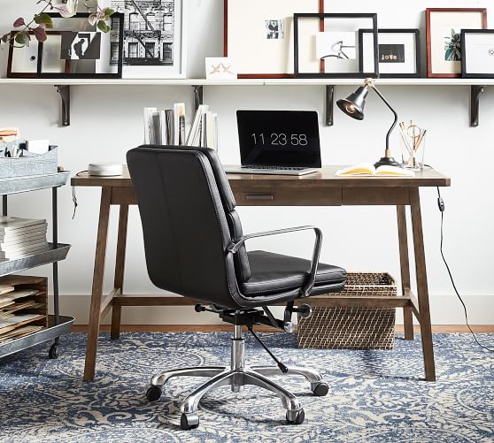 nash leather swivel desk chair